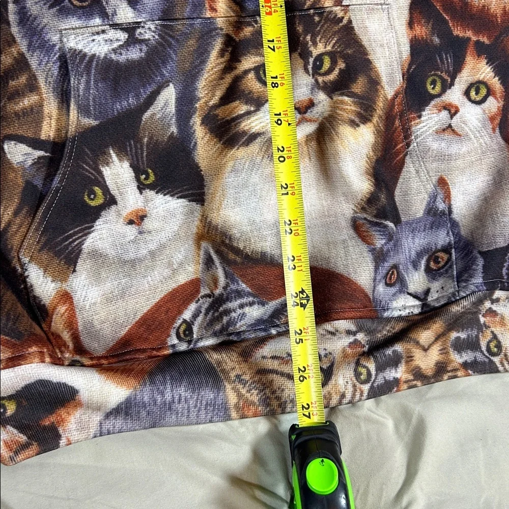Cat Print Hoodie for Pet Lovers XL Adult